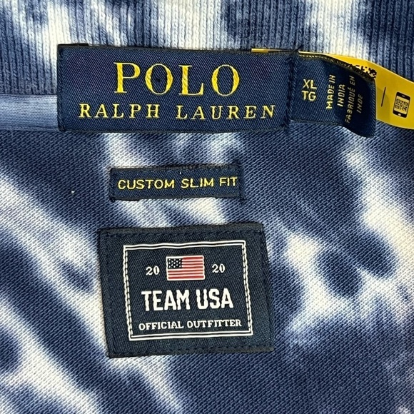 Polo Ralph Lauren Official Team USA XL Custom Slim Fit 2020 Tie Dye Polo Shirt - Picture 8 of 11